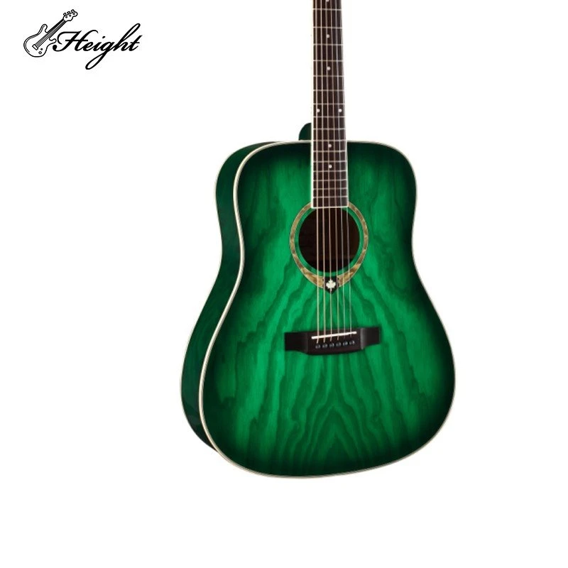 Front view of HT-140GR green acoustic guitar
