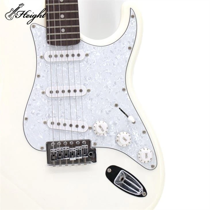 Beginner White Electric Guitar Solid Bass Wood Electric Guitar