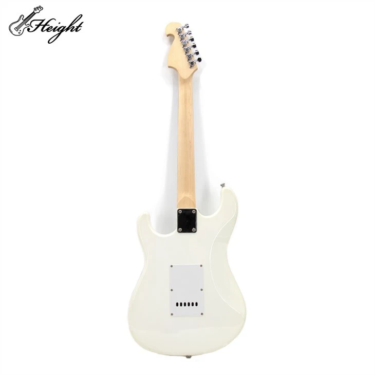 Beginner White Electric Guitar Solid Bass Wood Electric Guitar