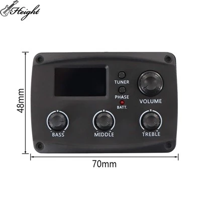 Pickup eq gítar 3- hljómsveitartóna aðlögun, LCD Tuning Pickup Guitar Equalizer hljóðfæri fylgihlutir gítar fylgihlutir